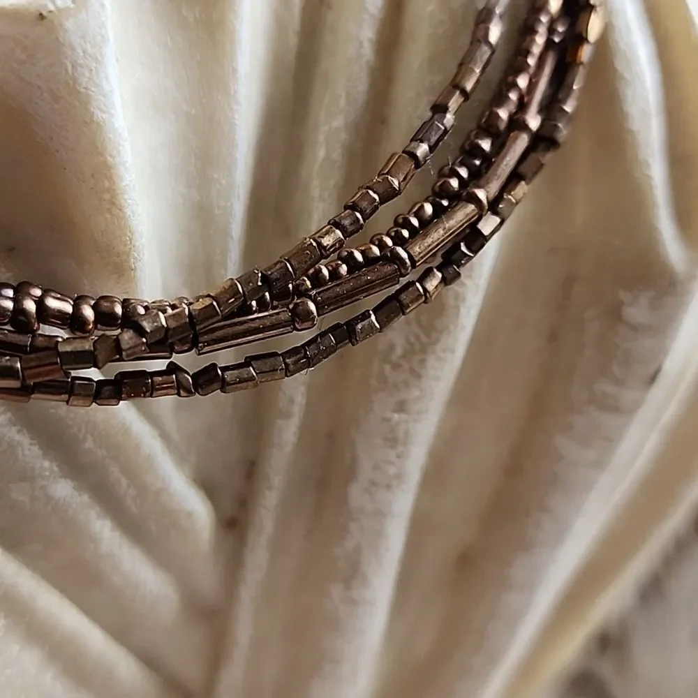 Vintage Copper Tone 4 Strand Choker Style Necklace